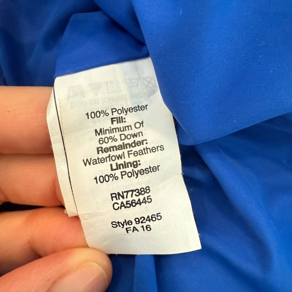 J. Crew Vibrant Blue Down Filled Quilted Zip Up Vest Snow Winter Cold Ski - Picture 4 of 6